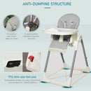 Grey Foldable PU Highchair for Babies