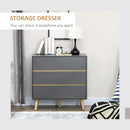Dark Grey 3-Drawer Storage Chest for Bedroom & Living Room, 80x40x80cm