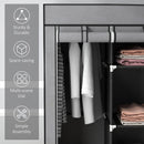 Dark Grey Fabric Wardrobe with Shelves, Hanging Rails, and Drawers - Portable and Foldable Closet 125x43x162.5cm