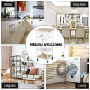 White Rolling Kitchen Island Trolley with Metal Baskets and Shelves