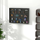 Black 5-Tier Wall Display Shelf with Glass Doors - 60x80cm