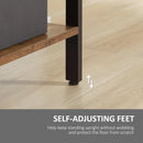 Rustic Brown 5-Tier Metal Frame Storage Shelf Bookcase