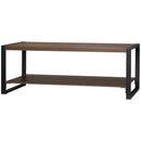 Brown Industrial Coffee Table with Shelf and Steel Frame, 120x60x45cm