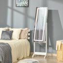 White LED-Lit Lockable Jewellery Cabinet with Mirror