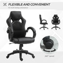 Black High-Back Faux Leather Office Chair with Wheels