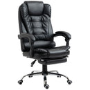 Black PU Leather Executive Office Chair with Swivel Wheels & Reclining Backrest