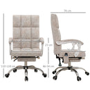Beige Ergonomic Massage Office Chair with Heat and Footrest