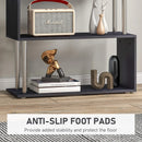 Black S-Shaped 5-Tier Bookcase - Modern Freestanding Storage Shelf (80 x 30 x 145cm)