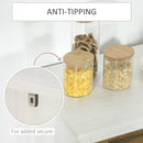 Distressed White Glass Door Storage Cabinet