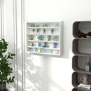 White 5-Tier Wall Display Shelf with Glass Doors - Adjustable Shelves - 60x80cm