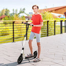 Blue Folding Kick Scooter with Adjustable Height and Dual Brake