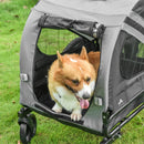 Grey Pet Bike Trailer Stroller with Reflectors