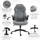 Light Grey Home Office Desk Chair with Armrests and Swivel Seat