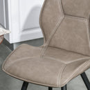 Brown PU Leather Racing-Style Dining Chairs Set of 2