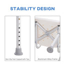 Adjustable White Bath Shower Stool for Elderly Safety