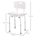 Adjustable White Bath Shower Stool for Elderly Safety