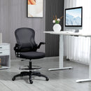 Black Mesh Standing Desk Chair with Adjustable Armrests & Footrest