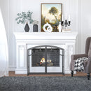 Black Metal Mesh Fire Guard with Double Doors and Tree Decoration