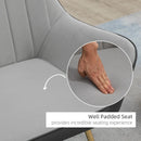 Light Grey Velvet Accent Chair with Golden Steel Legs