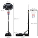 Adjustable Basketball Hoop Stand with Wheels - Black