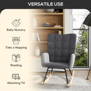 Dark Grey Wingback Nursery Rocking Chair