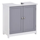 60x60cm Under-Sink Storage Cabinet with Adjustable Shelf - White/Grey