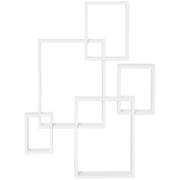White Interlocking Cube Wall Shelves for Home Decor