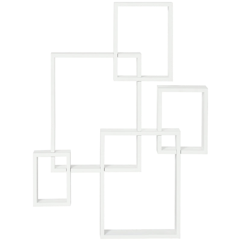 White Interlocking Cube Wall Shelves for Home Decor