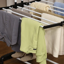 Black 4-Tier Foldable Steel Clothes Drying Rack with Castors