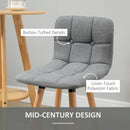 Grey Button-Tufted Counter Height Bar Stool Set of 2