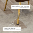 Golden Steel Leg Velvet Armchairs, Set of 2, Light Brown