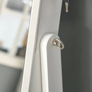 White Full Length Mirror Jewellery Cabinet with Storage and Lock