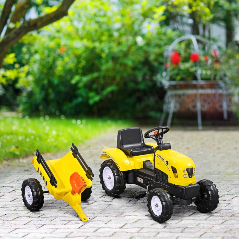 Red Pedal Go Kart with Trailer & Tools for Kids