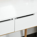 Modern Brown Dressing Table Set with Mirror & Stool