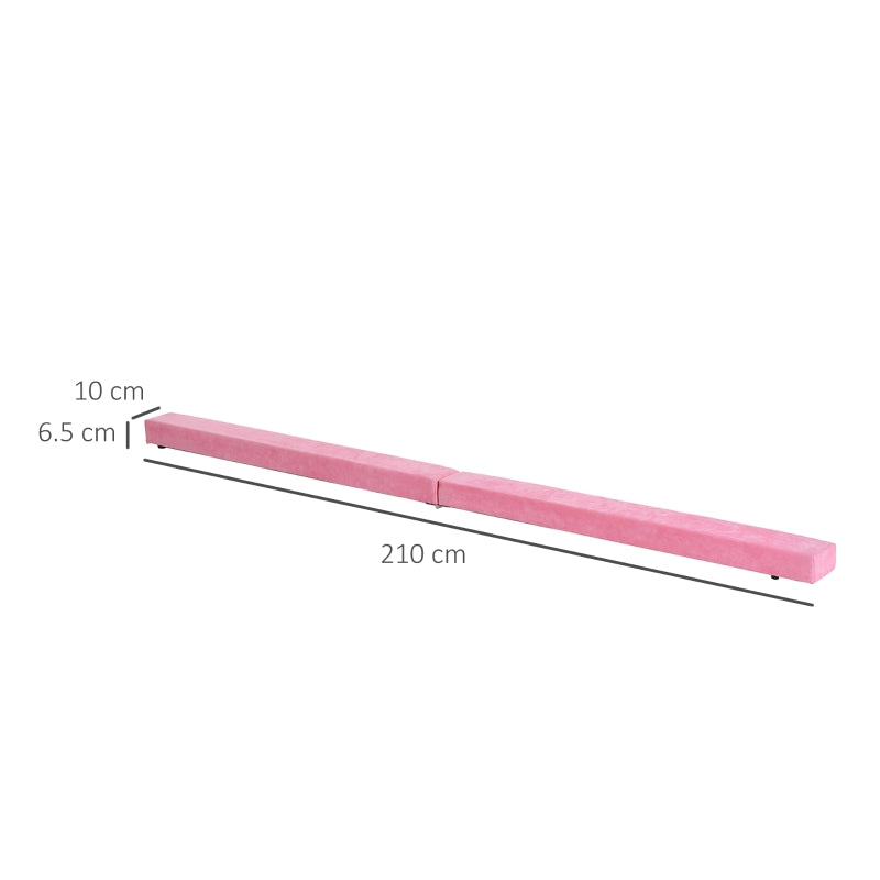7FT Pink Folding Gymnastics Balance Beam for Home Training