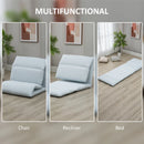 Blue Adjustable Floor Chair with Back Support - Folding Lazy Sofa Bed