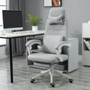 Grey Ergonomic High Back Office Chair with Reclining Backrest and Footrest