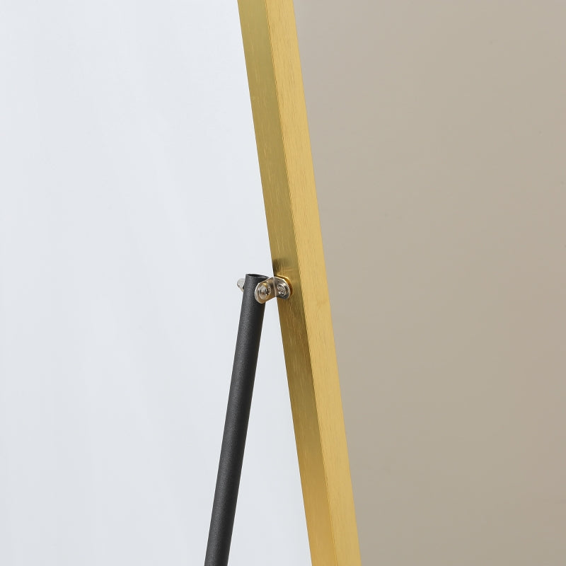 Gold Frame Full Length Mirror, 160 x 50 cm - Wall-Mounted or Freestanding Rectangle Dressing Mirror