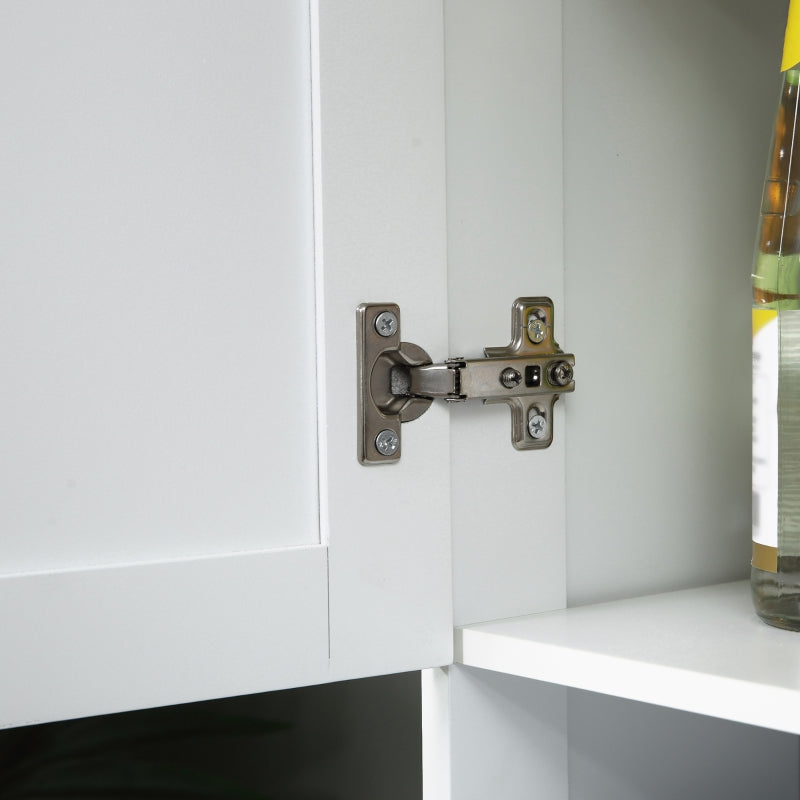 Modern White Kitchen Storage Cabinet with Countertop, Drawer, and Doors