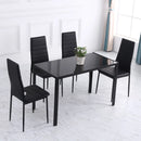 Black Glass Dining Table for 4 - Modern Rectangular Design
