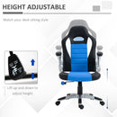 Blue Gaming Swivel Chair with Flip-up Armrest and Adjustable Height