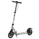 Silver Folding Kick Scooter with Shock Absorption for Teens and Adults