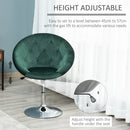 Green Velvet Swivel Vanity Chair with Adjustable Height