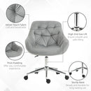Grey Velvet Ergonomic Home Office Desk Chair with Adjustable Height and Support