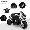 Black Electric Kids Ride-On Motorbike with Headlights and Music, 6V