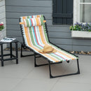 Multicolored Folding Beach Sun Lounger with 4 Adjustable Positions