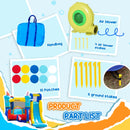 Kids Sailboat Style Inflatable Bouncy Castle with Slide & Pool - Blue