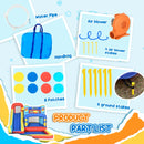 4-in-1 Multicoloured Bouncy Castle with Slide, Pool, Trampoline, Climbing Wall & Blower