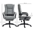 Grey Swivel Office Chair with Footrest and Wheels
