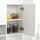 White Kitchen Storage Cabinet with Drawers and Shelves